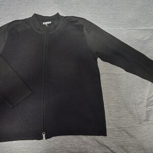 Black Zip-Up Cardigan